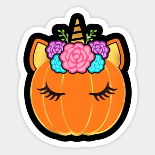 Pumkin Unicorn Sticker